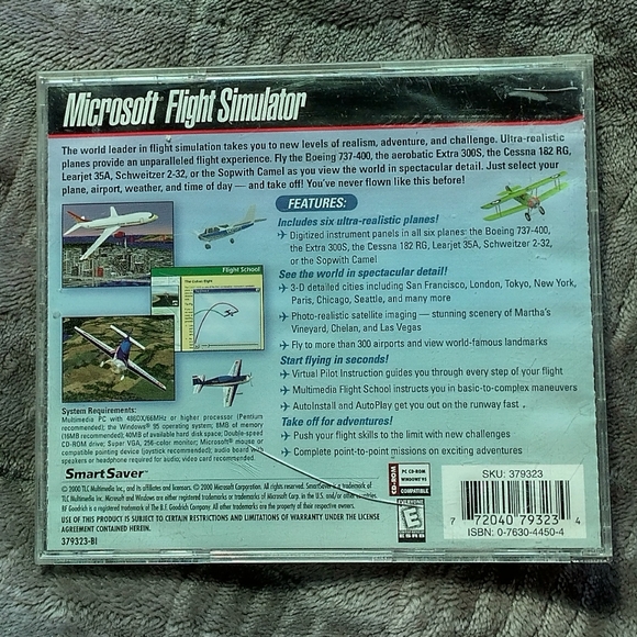 Microsoft Flight Simulator For Windows 95' CD-Rom Vintage PC Game - Picture 2 of 2